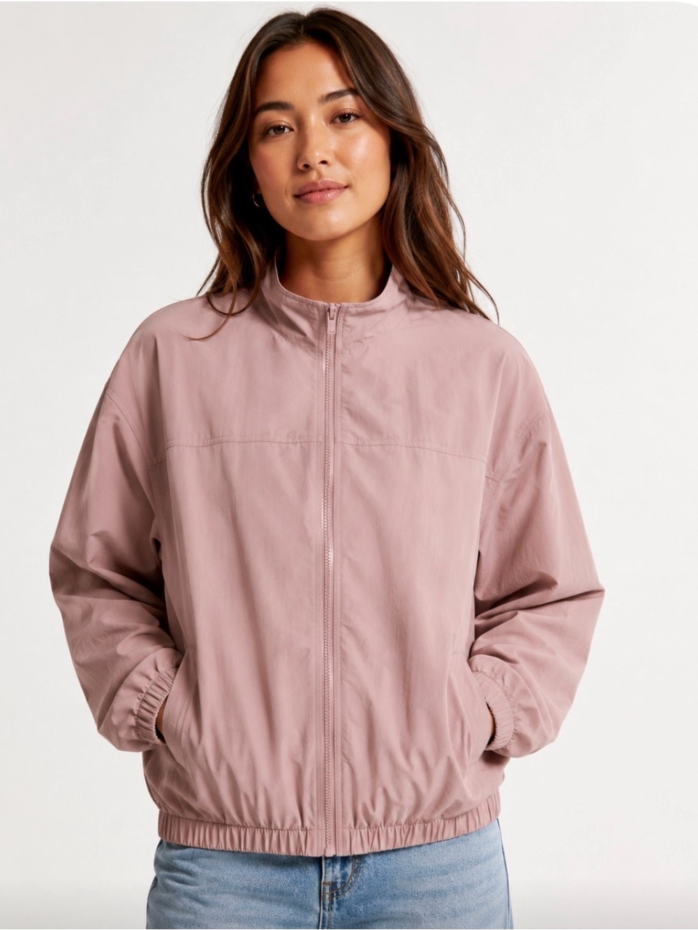 PINK Victoria's Secret Light Pink Zip-Up Bomber Jacket